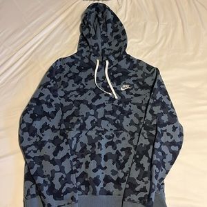 Navy blue camo Nike Hoodie club fleece